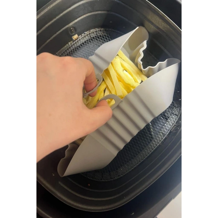 Durukar® Renkli Isıya Dayanıklı Yıkanılabilir Silikon Fırın Ve Airfryer Kare Model Pişirme Matı 20 Cm