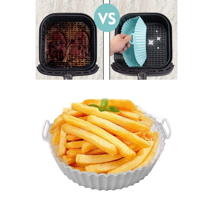 Durukar® Renkli Isıya Dayanıklı Yıkanılabilir Silikon Fırın Ve Airfryer Yuvarlak Model Pişirme Matı 20 Cm