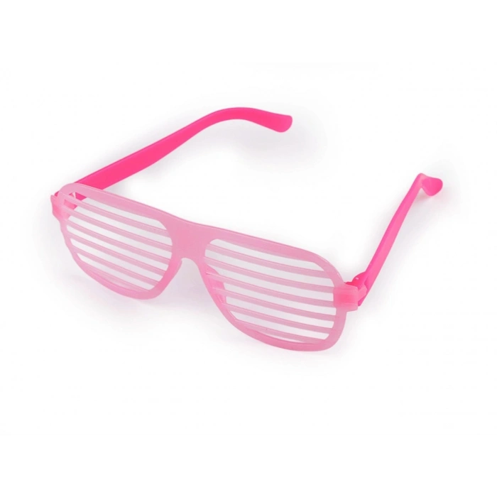 Durukar® Retro Neon Fosforlu Panjur Gözlük 12 Adet – 80’ler 90’lar Parti Stili