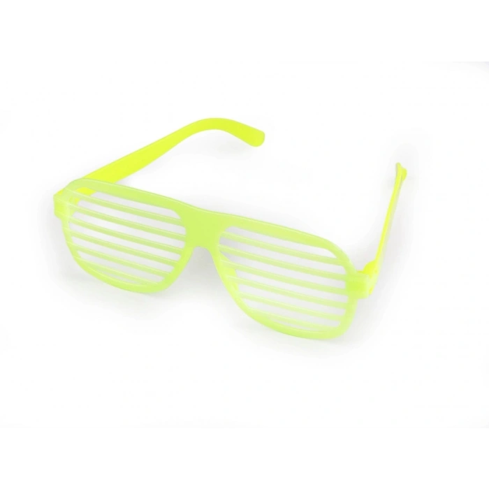 Durukar® Retro Neon Fosforlu Panjur Gözlük 12 Adet – 80’ler 90’lar Parti Stili