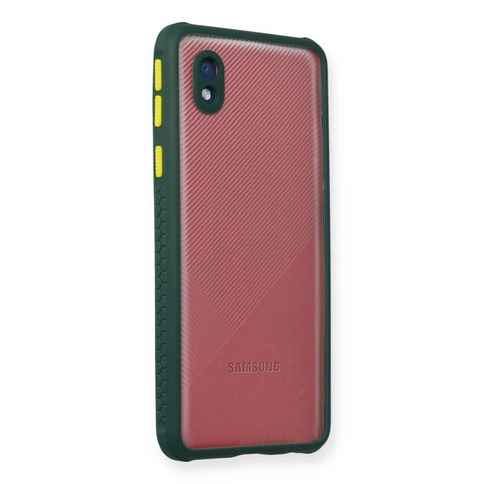 Durukar®  Samsung Galaxy A01 Core Kılıf Miami Şeffaf Silikon - Koyu Yeşil