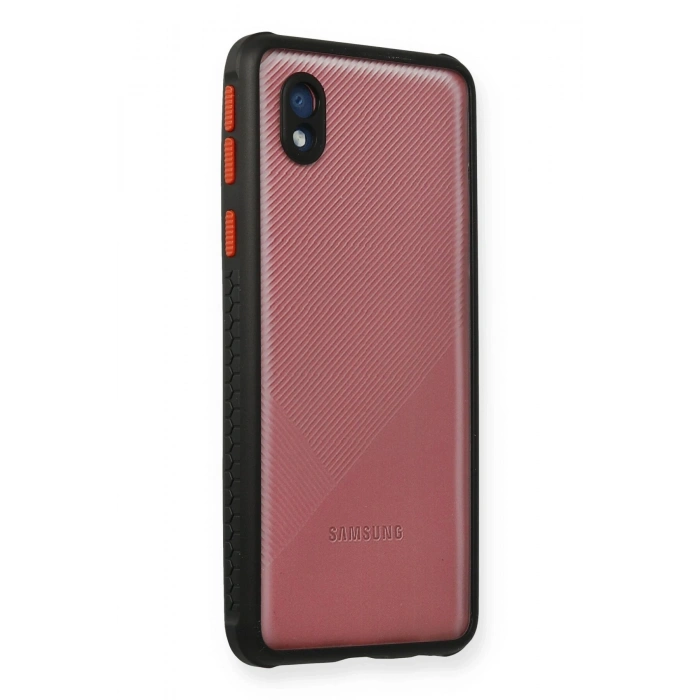 Durukar®  Samsung Galaxy A01 Core Kılıf Miami Şeffaf Silikon - Siyah