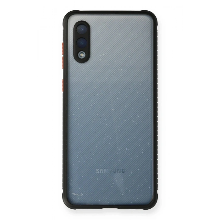 Durukar®  Samsung Galaxy A02 Kılıf Miami Şeffaf Silikon - Siyah