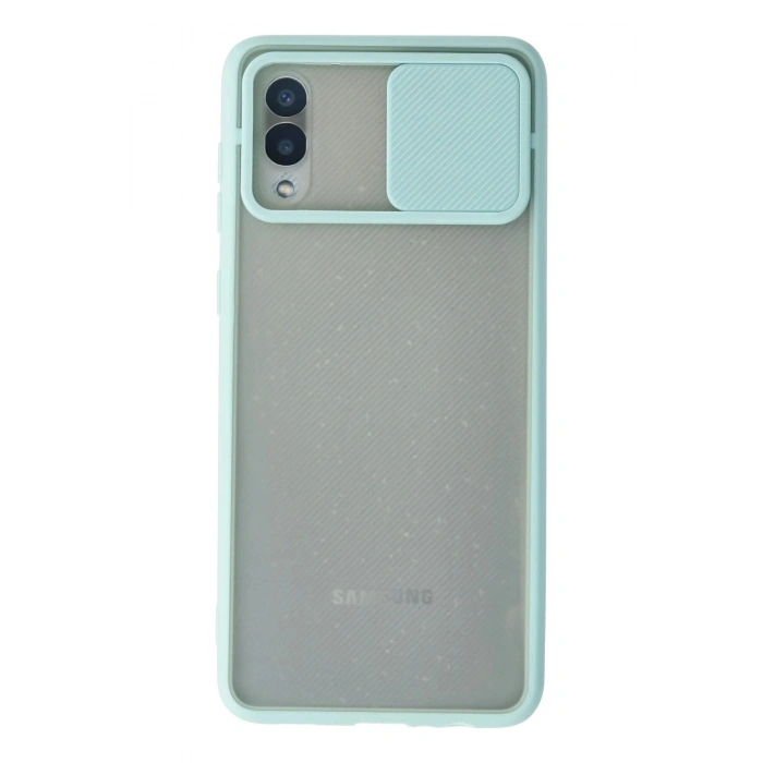 Durukar®  Samsung Galaxy A02 Kılıf Palm Buzlu Kamera Sürgülü Silikon - Turkuaz