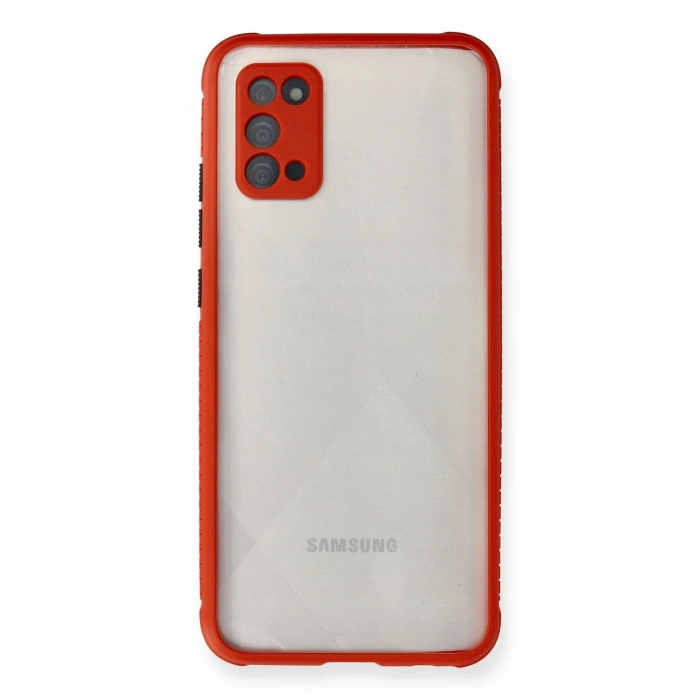 Durukar®  Samsung Galaxy A02S Kılıf Miami Şeffaf Silikon - Kırmızı