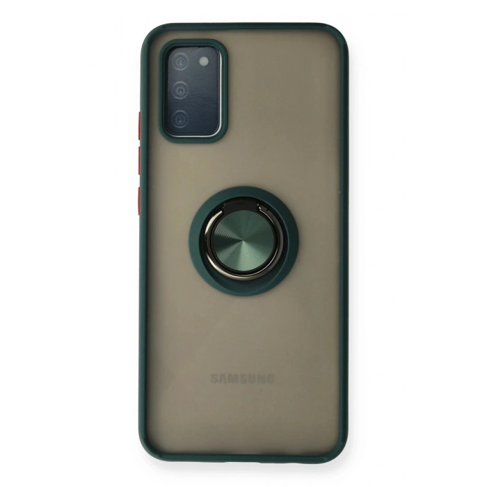 Durukar®  Samsung Galaxy A02S Kılıf Montreal Yüzüklü Silikon Kapak - Yeşil