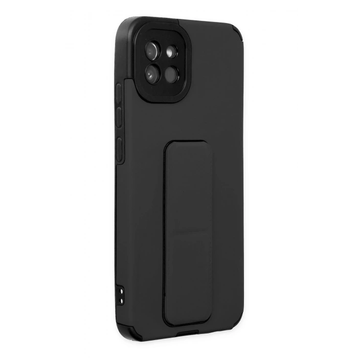 Durukar®  Samsung Galaxy A03 Kılıf Mega Standlı Silikon - Siyah