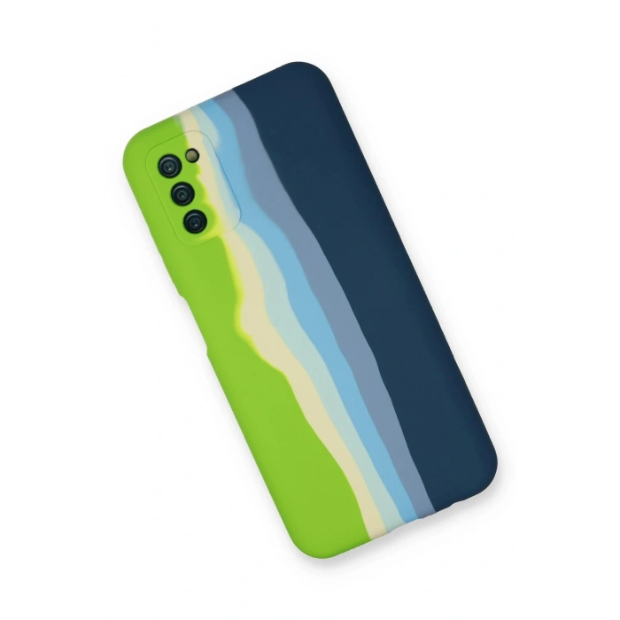 Durukar®  Samsung Galaxy A03S Kılıf Ebruli Lansman Silikon - Yeşil-Koyu Yeşil