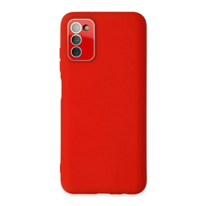 Durukar®  Samsung Galaxy A03S Kılıf Lansman Glass Kapak - Kırmızı