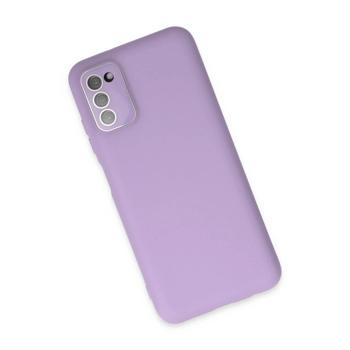 Durukar®  Samsung Galaxy A03S Kılıf Lansman Glass Kapak - Lila