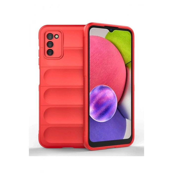 Durukar®  Samsung Galaxy A03S Kılıf Optimum Silikon - Kırmızı