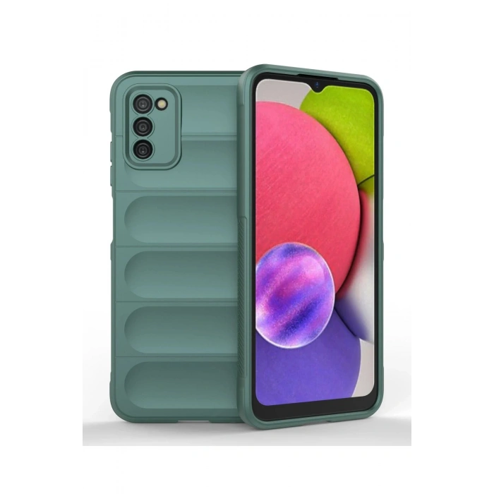 Durukar®  Samsung Galaxy A03S Kılıf Optimum Silikon - Koyu Yeşil