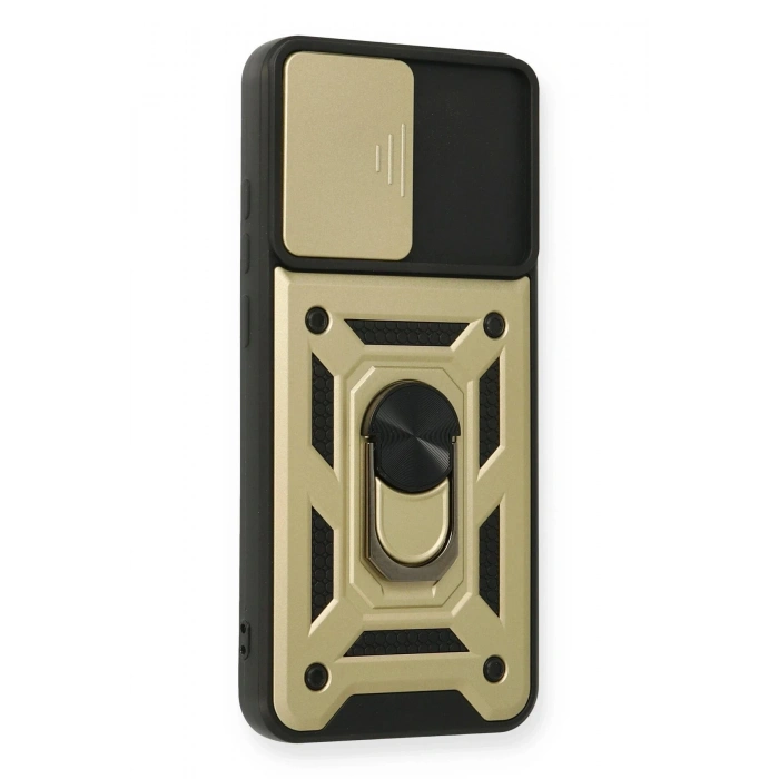 Durukar®  Samsung Galaxy A03S Kılıf Pars Lens Yüzüklü Silikon - Gold