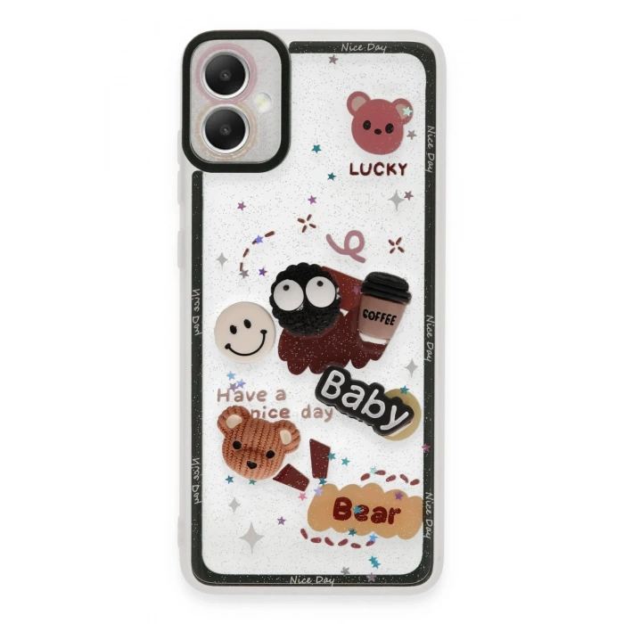 Durukar®  Samsung Galaxy A05 Kılıf Sweet Desenli Silikon Kapak - Sarı