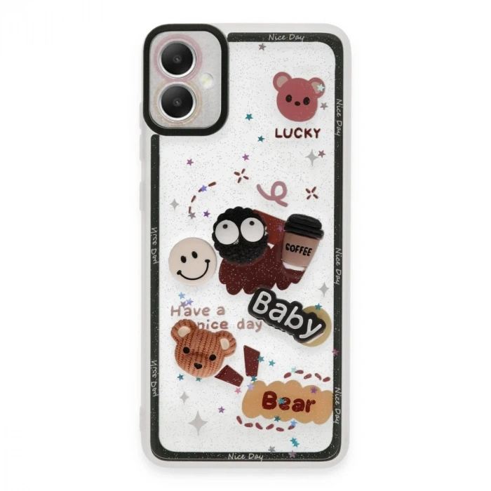 Durukar®  Samsung Galaxy A05 Kılıf Sweet Desenli Silikon Kapak - Sarı