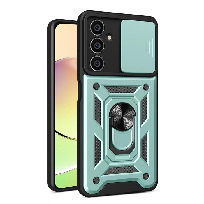 Durukar®  Samsung Galaxy A05S Kılıf Pars Lens Yüzüklü Silikon - Yeşil