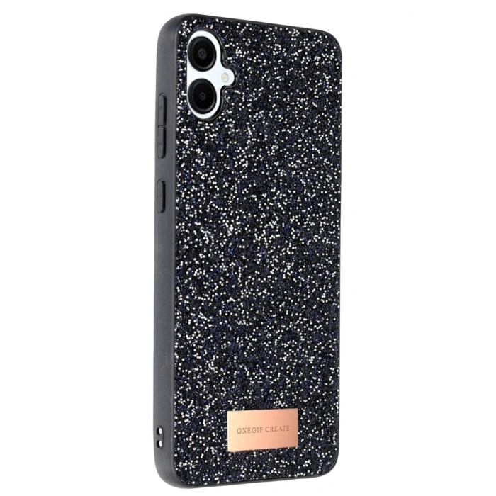 Durukar®  Samsung Galaxy A06 Bright Simli Kapak - Siyah