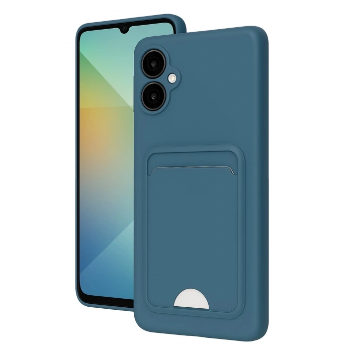 Durukar®  Samsung Galaxy A06 Kılıf Kelvin Kartvizitli Silikon - Mavi