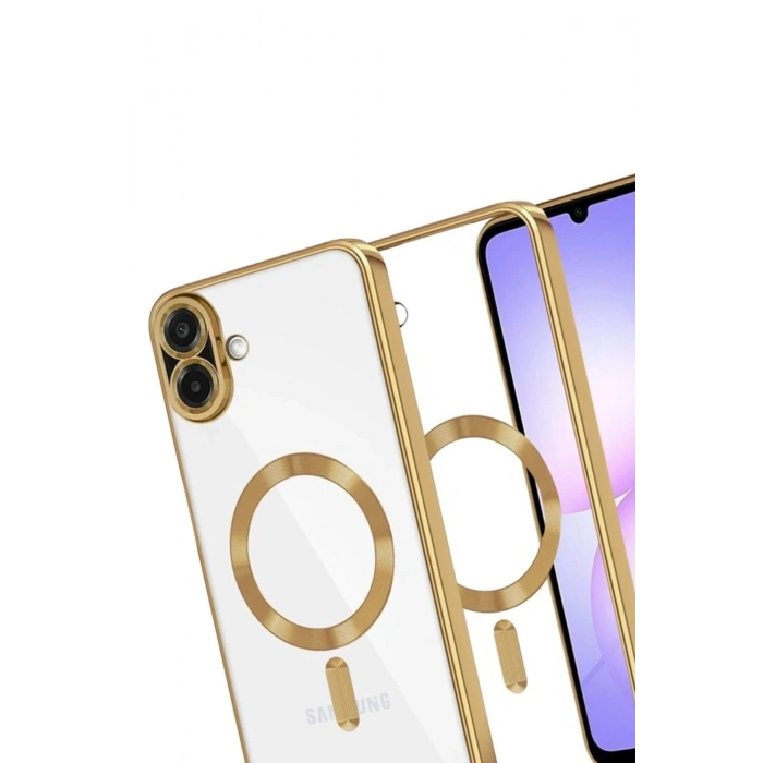 Durukar®  Samsung Galaxy A07 4G Kross Magneticsafe Kapak - Gold