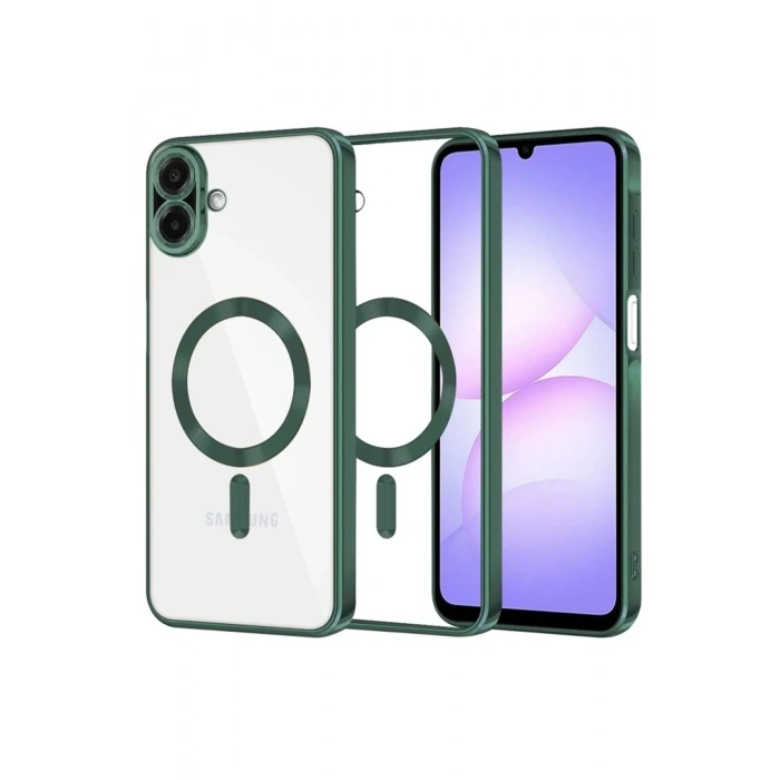 Durukar®  Samsung Galaxy A07 4G Kross Magneticsafe Kapak - Koyu Yeşil