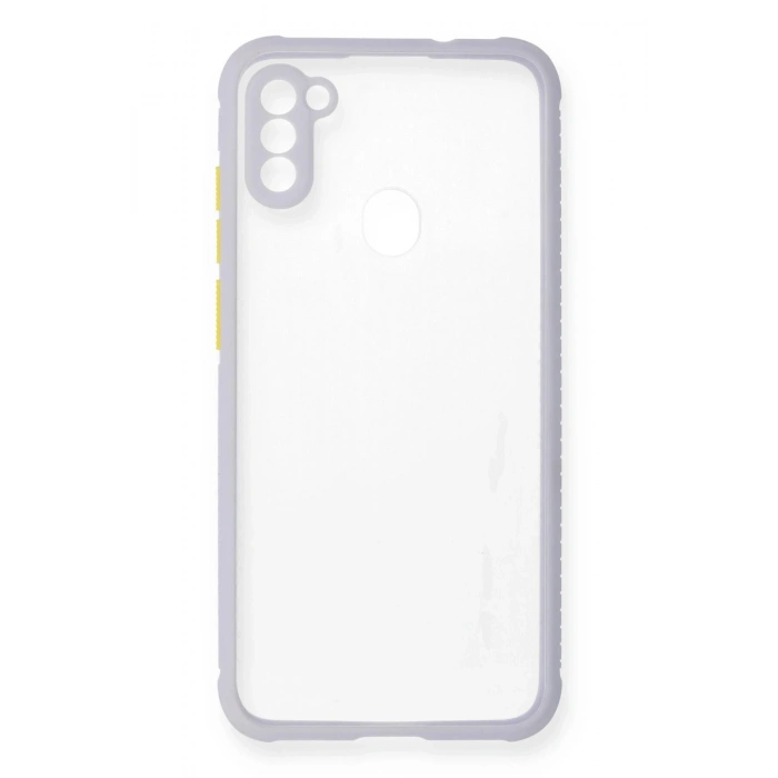 Durukar®  Samsung Galaxy A11 Kılıf Miami Şeffaf Silikon - Lila
