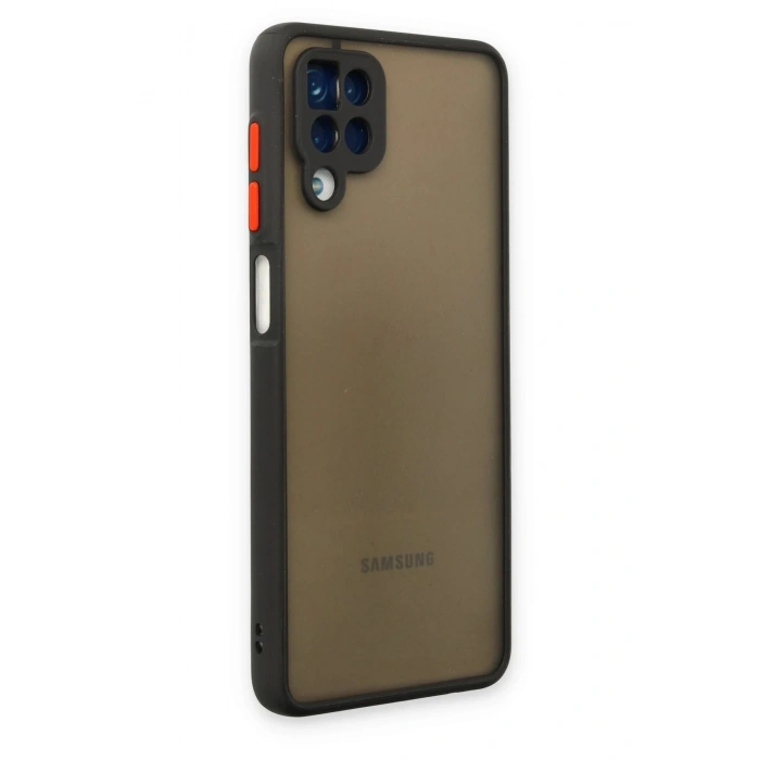 Durukar®  Samsung Galaxy A12 Kılıf Montreal Silikon Kapak - Siyah