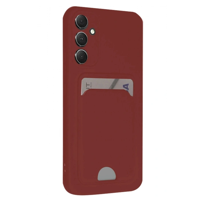 Durukar®  Samsung Galaxy A16 5G Kılıf Kelvin Kartvizitli Silikon - Bordo