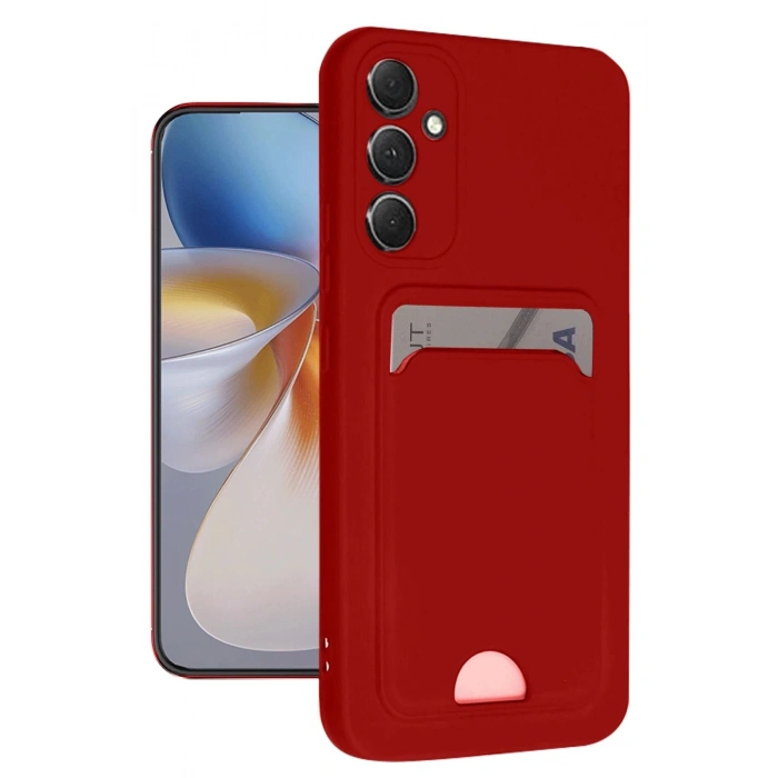 Durukar®  Samsung Galaxy A16 5G Kılıf Kelvin Kartvizitli Silikon - Kırmızı