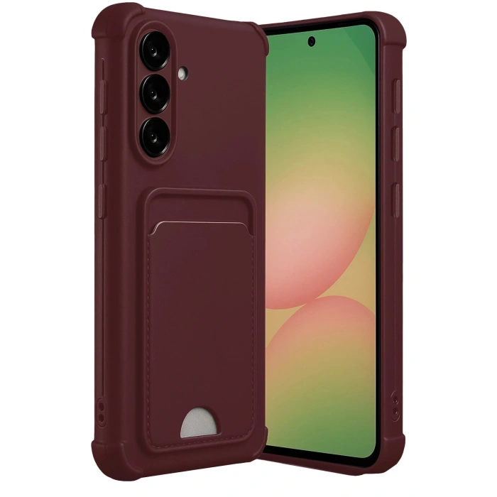 Durukar®  Samsung Galaxy A17 5G Kelvin Kartvizitli Silikon - Bordo