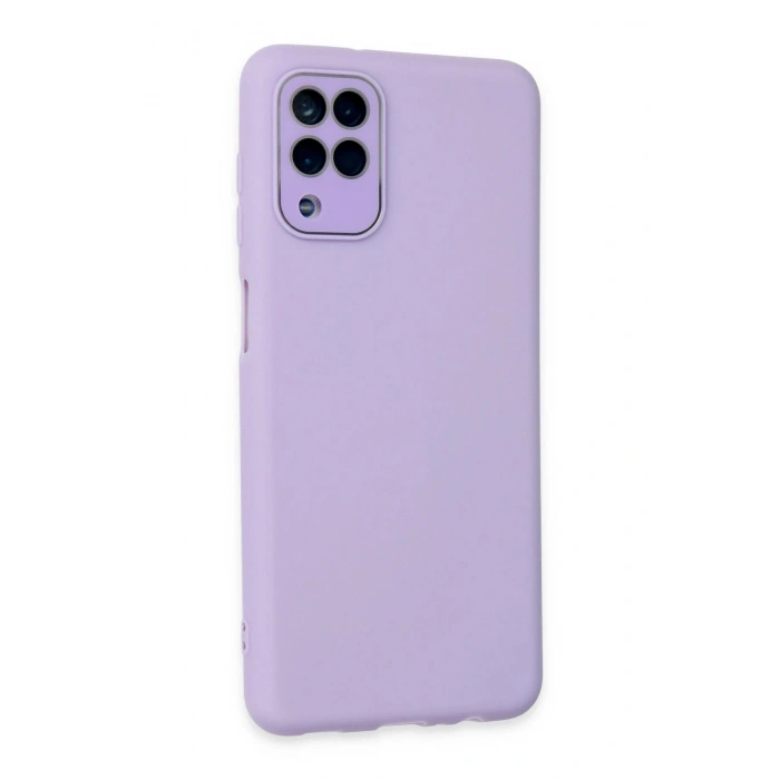 Durukar®  Samsung Galaxy A22 Kılıf Lansman Glass Kapak - Lila