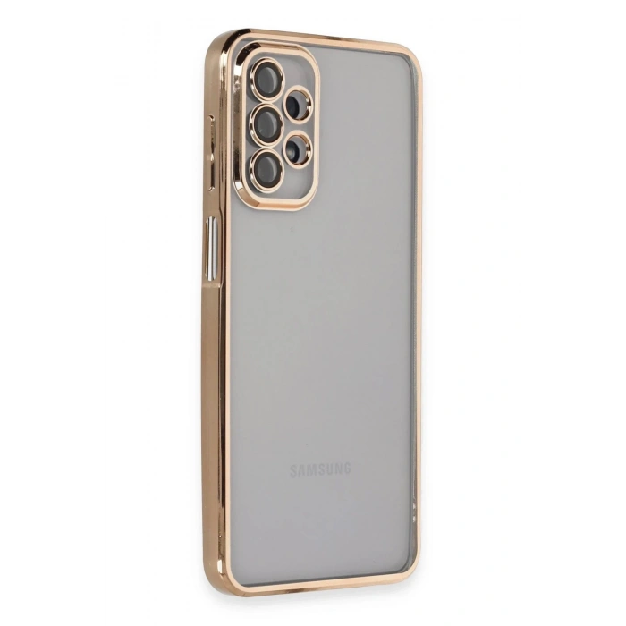 Durukar®  Samsung Galaxy A23 4G Kılıf  Lensli Silikon - Gold