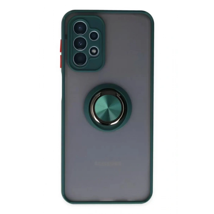 Durukar®  Samsung Galaxy A23 4G Kılıf Montreal Yüzüklü Silikon Kapak - Yeşil