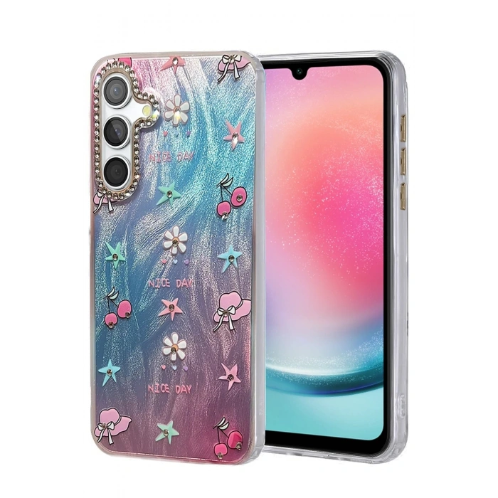 Durukar®  Samsung Galaxy A24 4G Kılıf Blade Aynalı Desenli Kapak - Desen 4