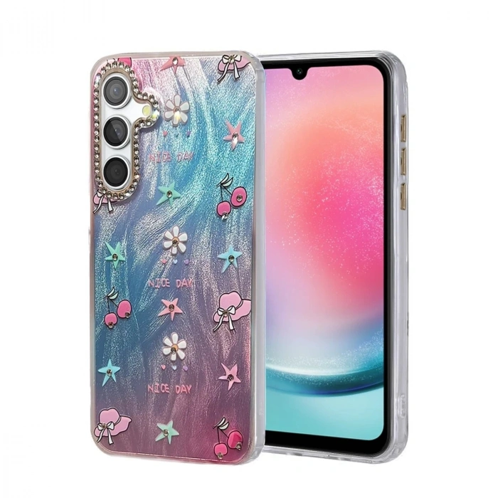 Durukar®  Samsung Galaxy A24 4G Kılıf Blade Aynalı Desenli Kapak - Desen 4