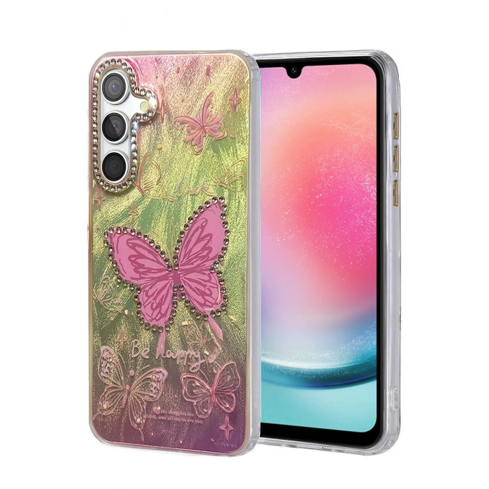 Durukar®  Samsung Galaxy A24 4G Kılıf Blade Aynalı Desenli Kapak - Desen 5