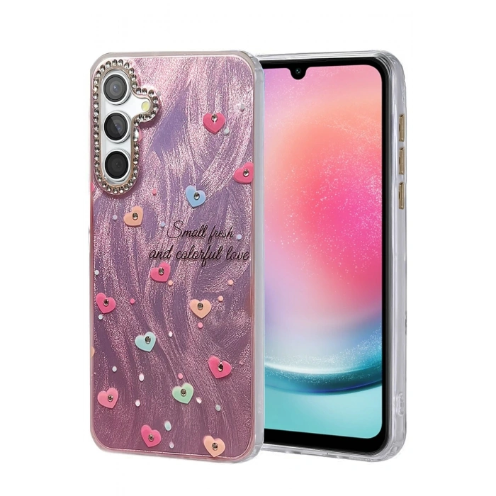 Durukar®  Samsung Galaxy A24 4G Kılıf Blade Aynalı Desenli Kapak - Desen 8