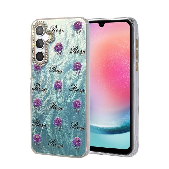 Durukar®  Samsung Galaxy A24 4G Kılıf Blade Aynalı Desenli Kapak - Desen 9