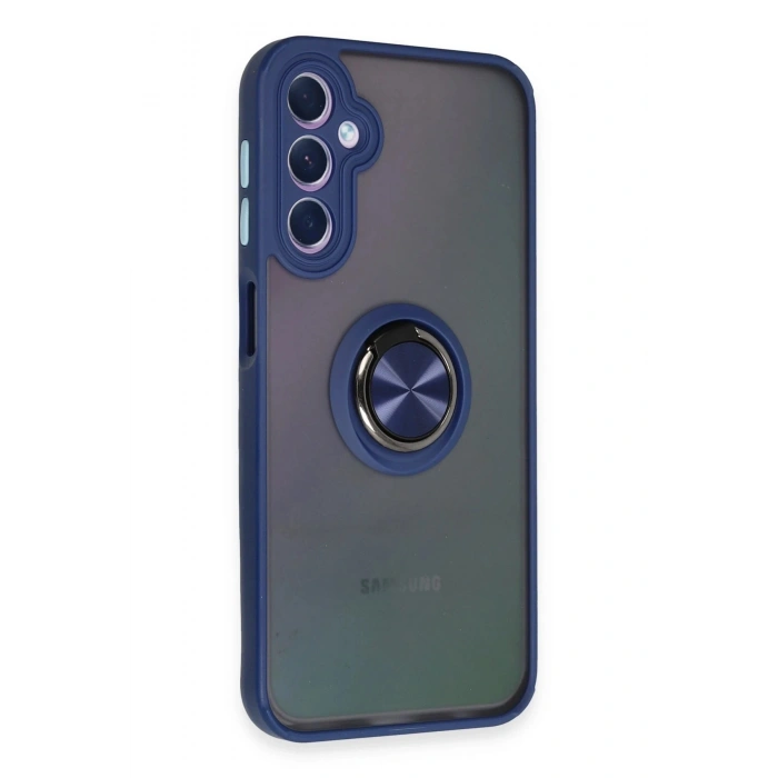 Durukar®  Samsung Galaxy A24 4G Kılıf Montreal Yüzüklü Silikon Kapak - Lacivert