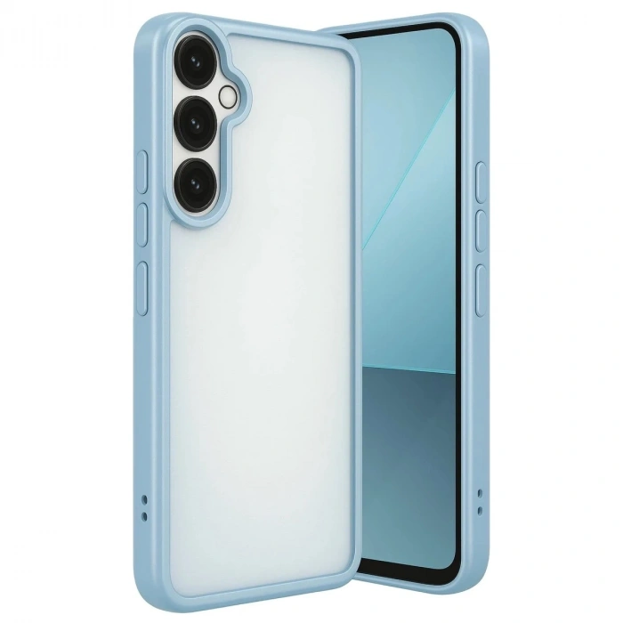 Durukar®  Samsung Galaxy A24 4G Prime Kılıf  Lensli Silikon - Açık Mavi
