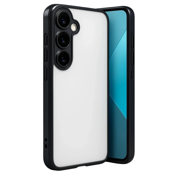 Durukar®  Samsung Galaxy A24 4G Prime Kılıf  Lensli Silikon - Siyah