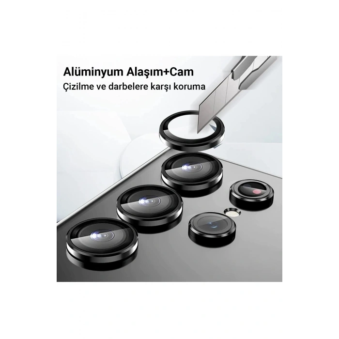 Durukar®  Samsung Galaxy A24 4G Valdez Metal Kamera Lens - Siyah