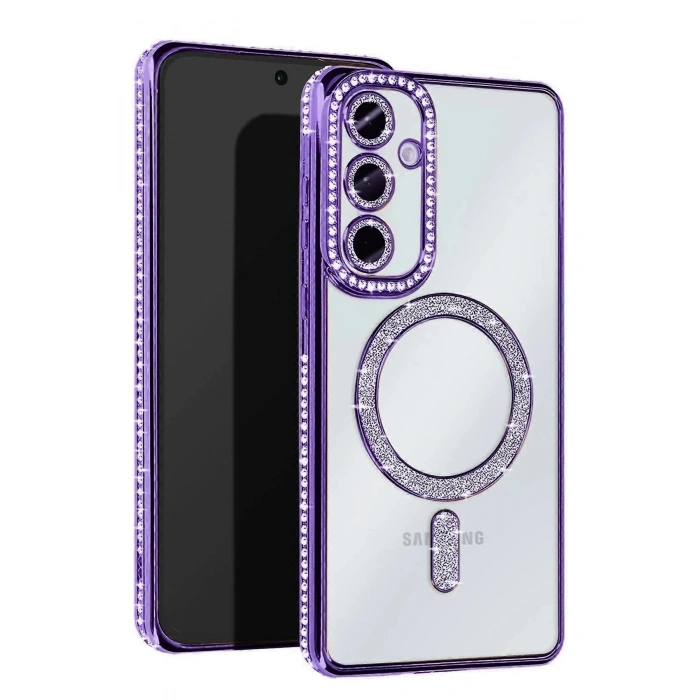 Durukar®  Samsung Galaxy A25 5G Joke Simli Magneticsafe Kılıf - Derin Mor