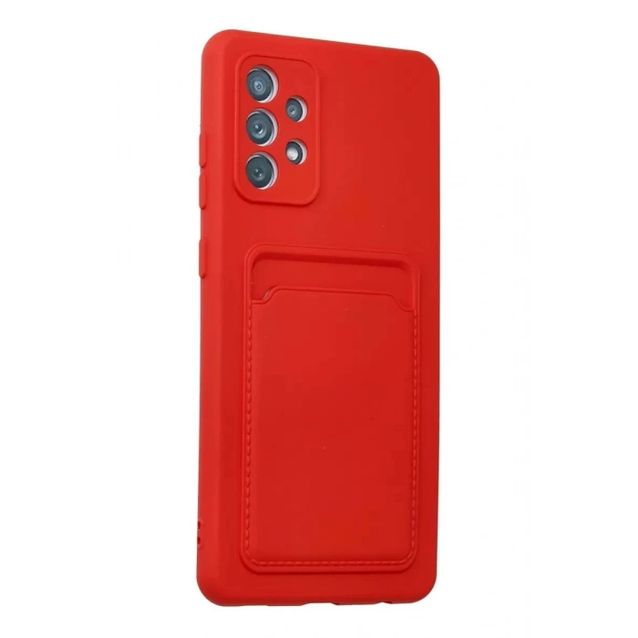Durukar®  Samsung Galaxy A32 Kılıf Kelvin Kartvizitli Silikon - Kırmızı