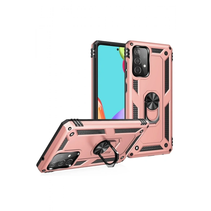 Durukar®  Samsung Galaxy A32 Kılıf Sofya Yüzüklü Silikon Kapak - Rose