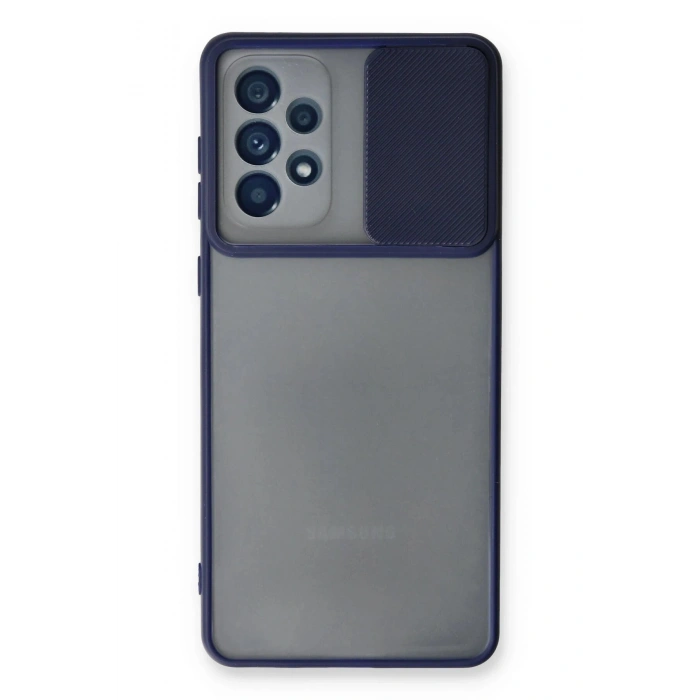Durukar®  Samsung Galaxy A33 5G Kılıf Palm Buzlu Kamera Sürgülü Silikon - Lacivert