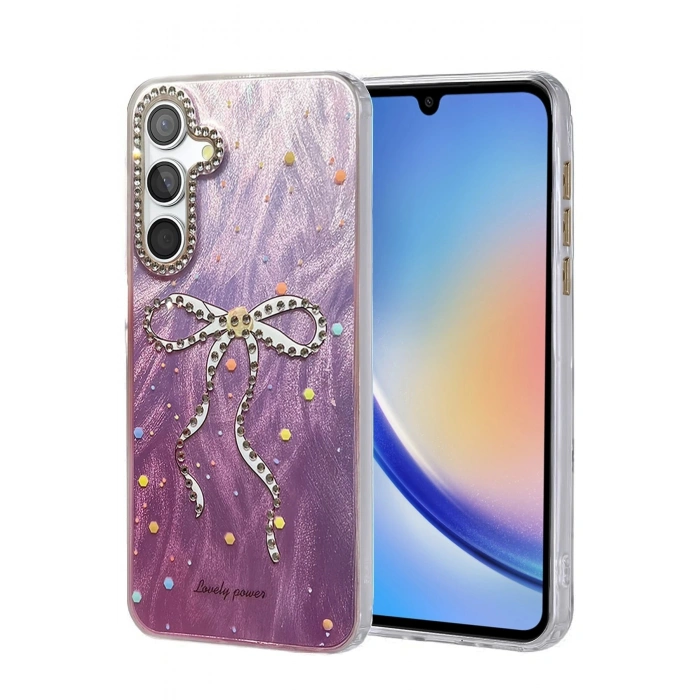 Durukar®  Samsung Galaxy A34 5G Kılıf Blade Aynalı Desenli Kapak - Desen 1