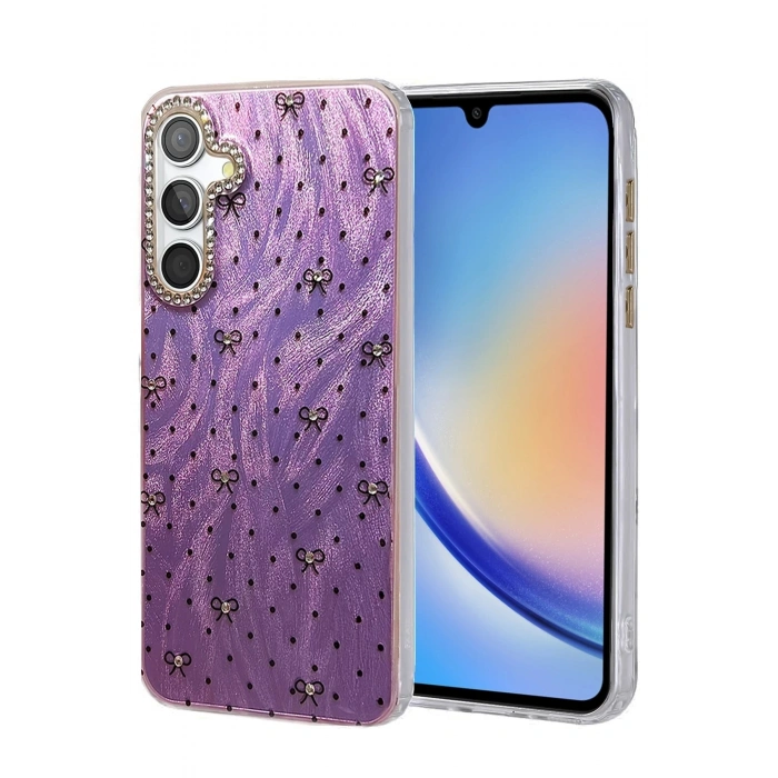 Durukar®  Samsung Galaxy A34 5G Kılıf Blade Aynalı Desenli Kapak - Desen 2