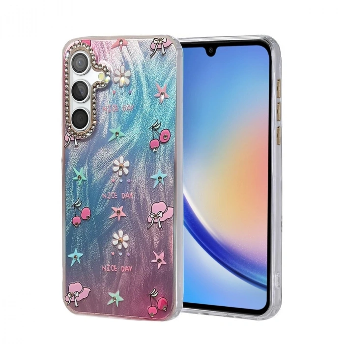 Durukar®  Samsung Galaxy A34 5G Kılıf Blade Aynalı Desenli Kapak - Desen 4