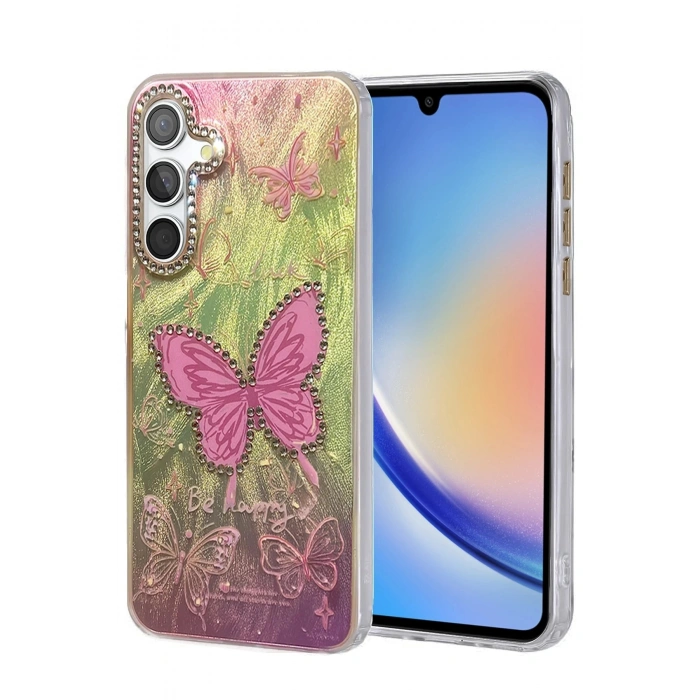 Durukar®  Samsung Galaxy A34 5G Kılıf Blade Aynalı Desenli Kapak - Desen 5