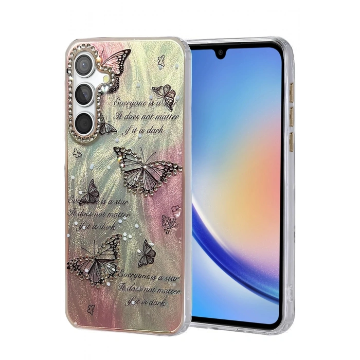 Durukar®  Samsung Galaxy A34 5G Kılıf Blade Aynalı Desenli Kapak - Desen 6